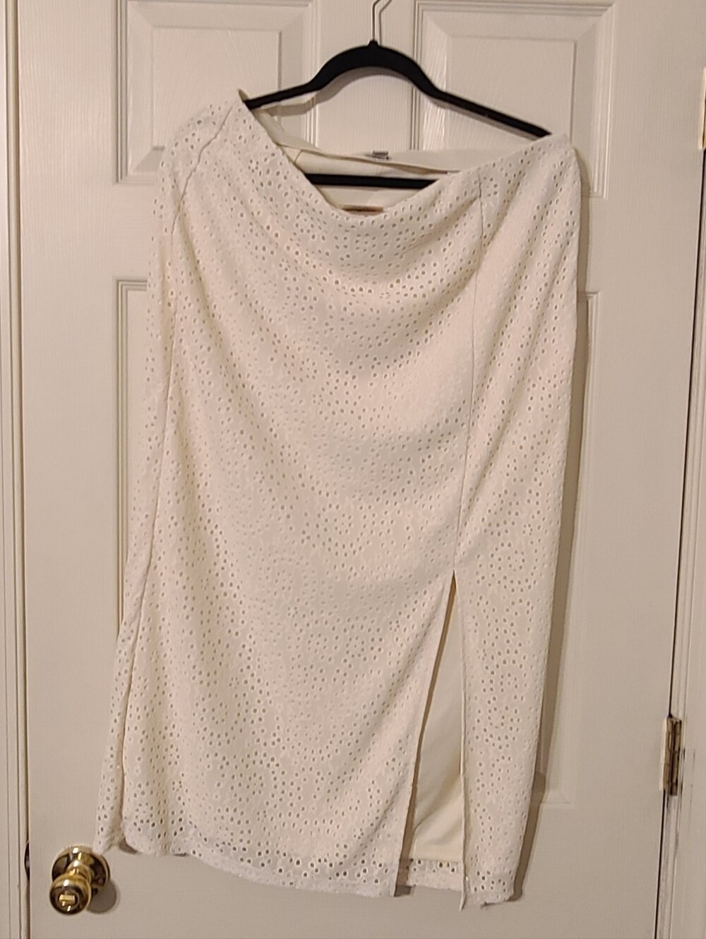 A New Day- Classic White Eyelet Midi Skirt - Size 12